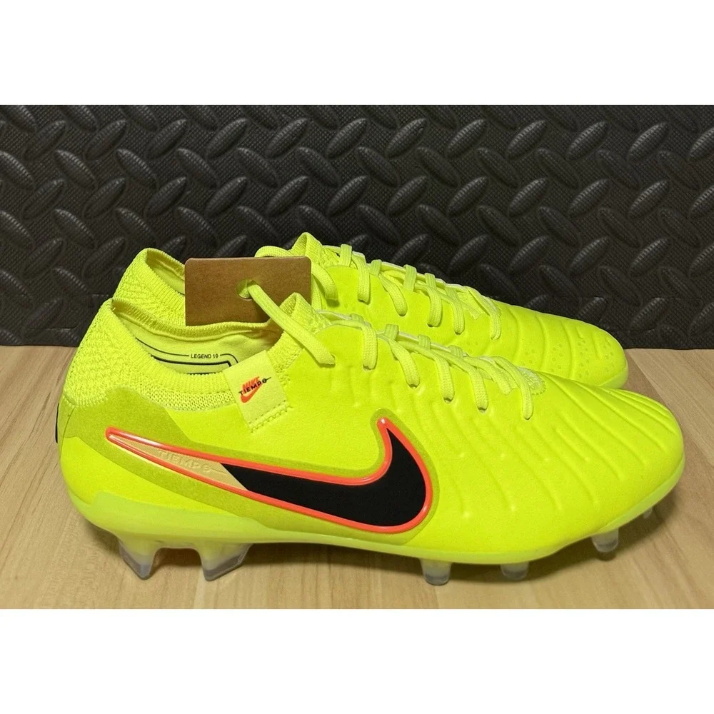 Nike Tiempo Legend 10 Elite FG Neon Volt Soccer Cleats DV4328-701 Mens Size 6.5